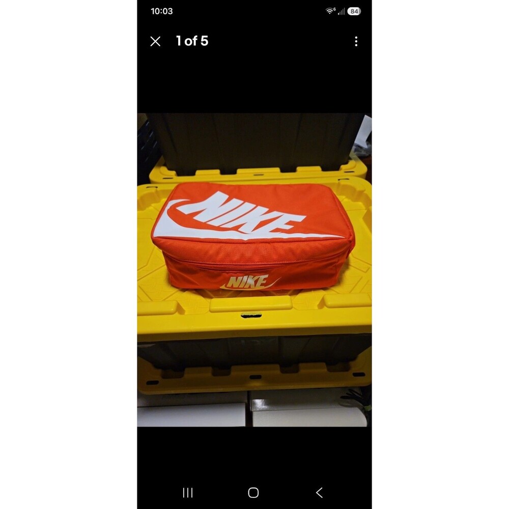 Vtg NIKE 90s Men's Shoe Box Bag One Size Orange White BA6149 810 Great Condition